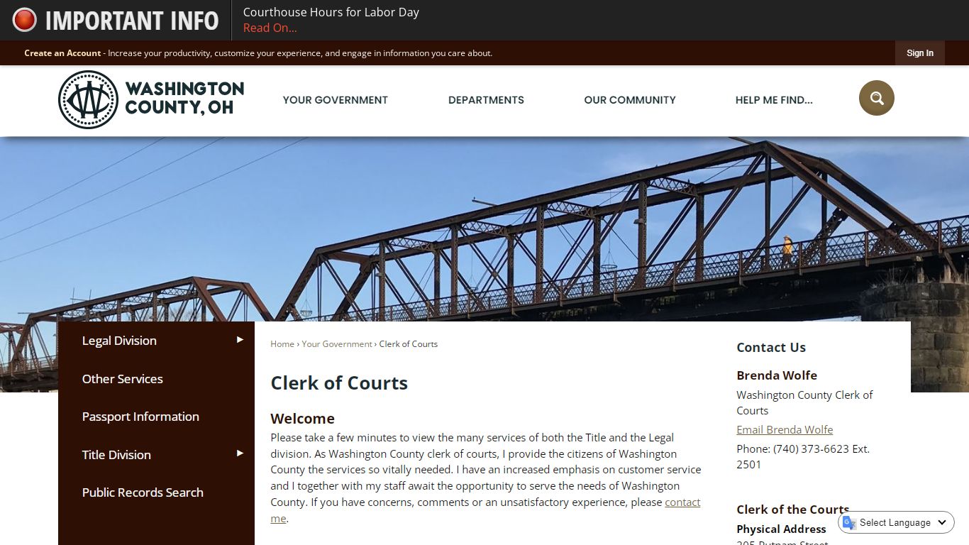 Clerk of Courts | Washington County, OH - Official Website